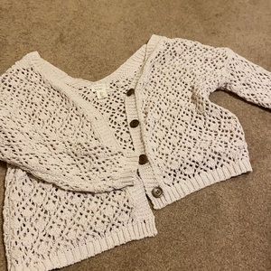 White woven cardigan